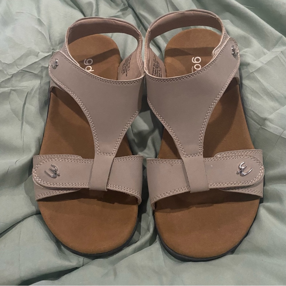 GDEFY VersoShock Orthotic Adjustable Sandals Dyvor Beige